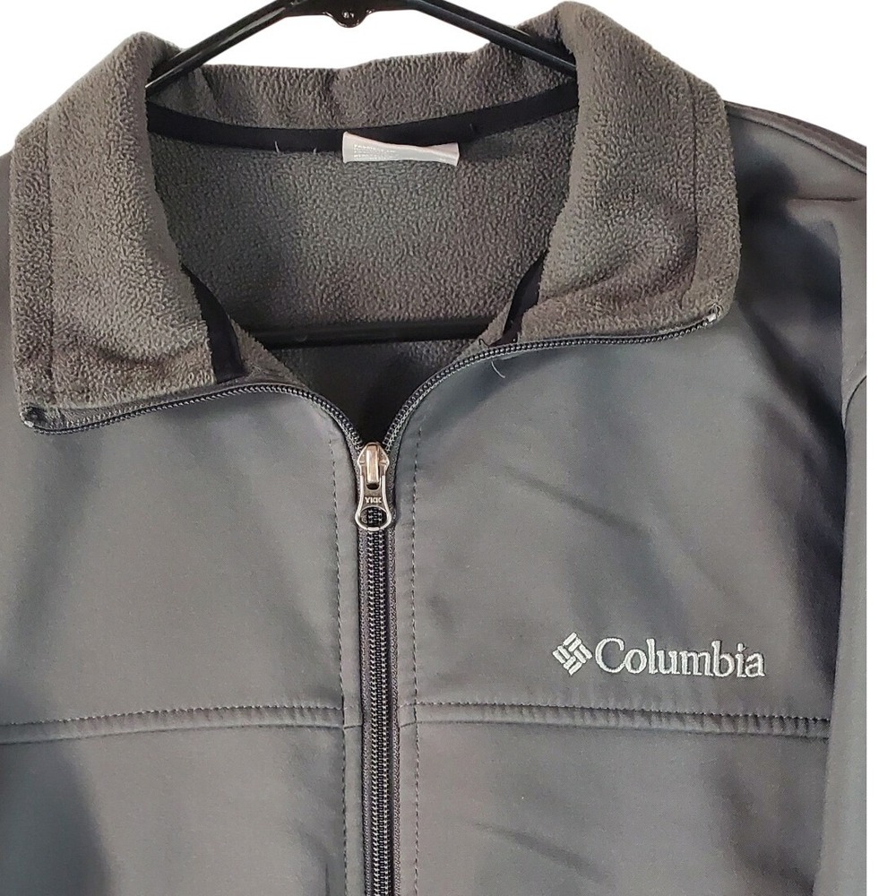 Columbia Mens Gray Softshell Fleece Lined Full Zip Jacket XM1244 Size Medium‎